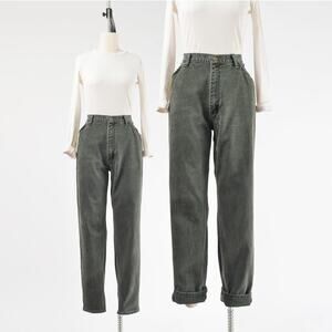 Vintage 90s Wrangler Olive Green High Waisted Tapered Leg Mom Jeans M